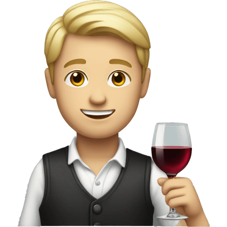 White boy holding wine glass   emoji