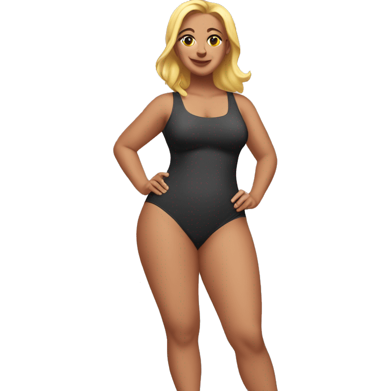 Slim-Thicc caucasian woman swimsuit posing  emoji