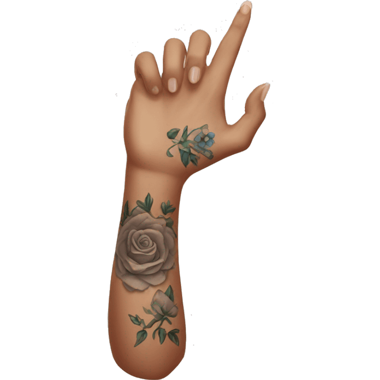 Feminine arm with tattoos emoji