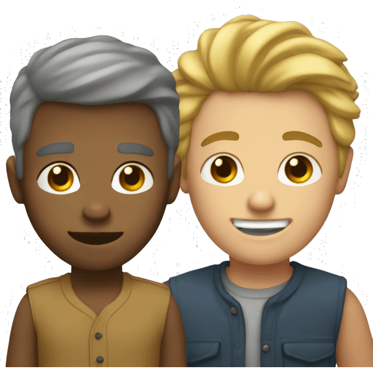 a boy (dirty blonde hair) with a man  emoji