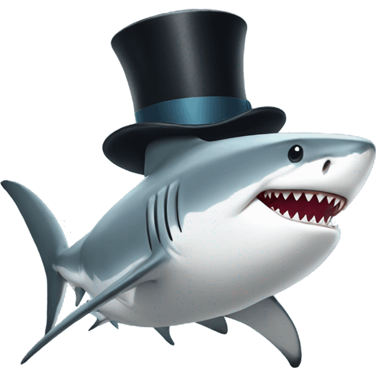 Shark with a top hat emoji