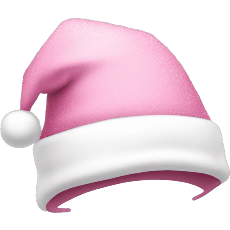 Light pink Santa hat with sparkly snowflakes  emoji