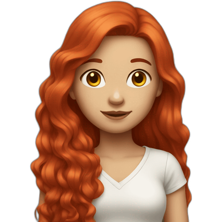 Girl with long red hair emoji