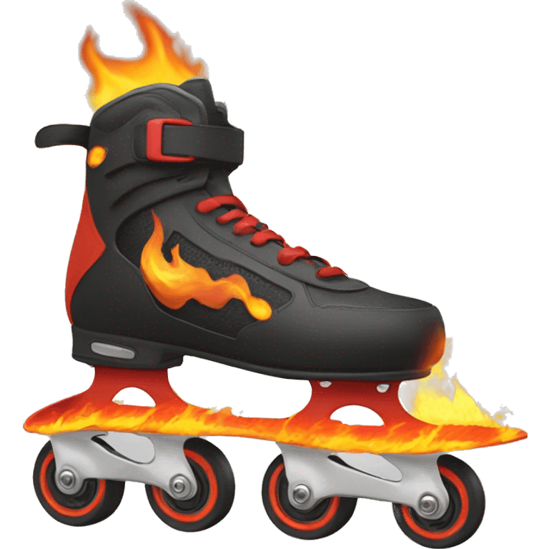 rollerblading with fire and thunder emoji