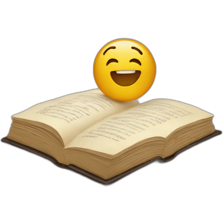 emoji with book emoji