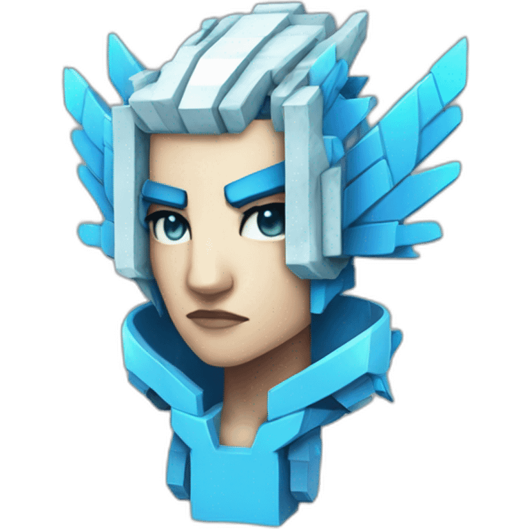 Minecraft Articuno Cyberpunk Head emoji