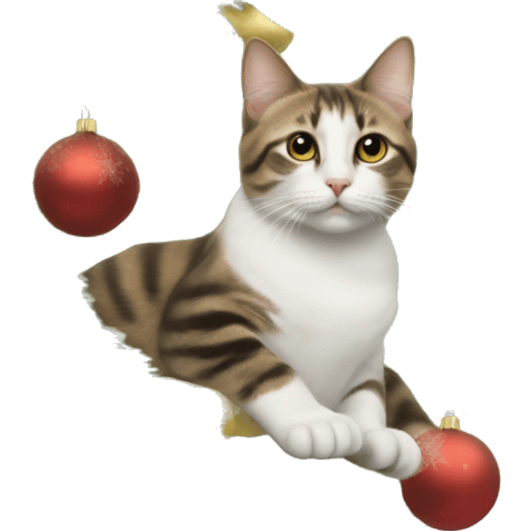 Cat on a christmas tree  emoji