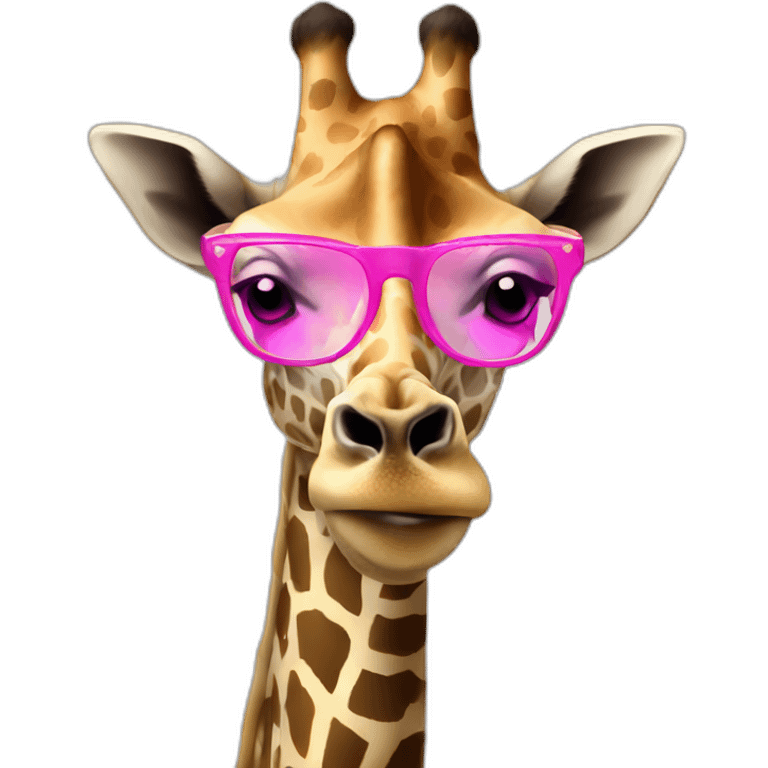 giraffe with pink glasses emoji