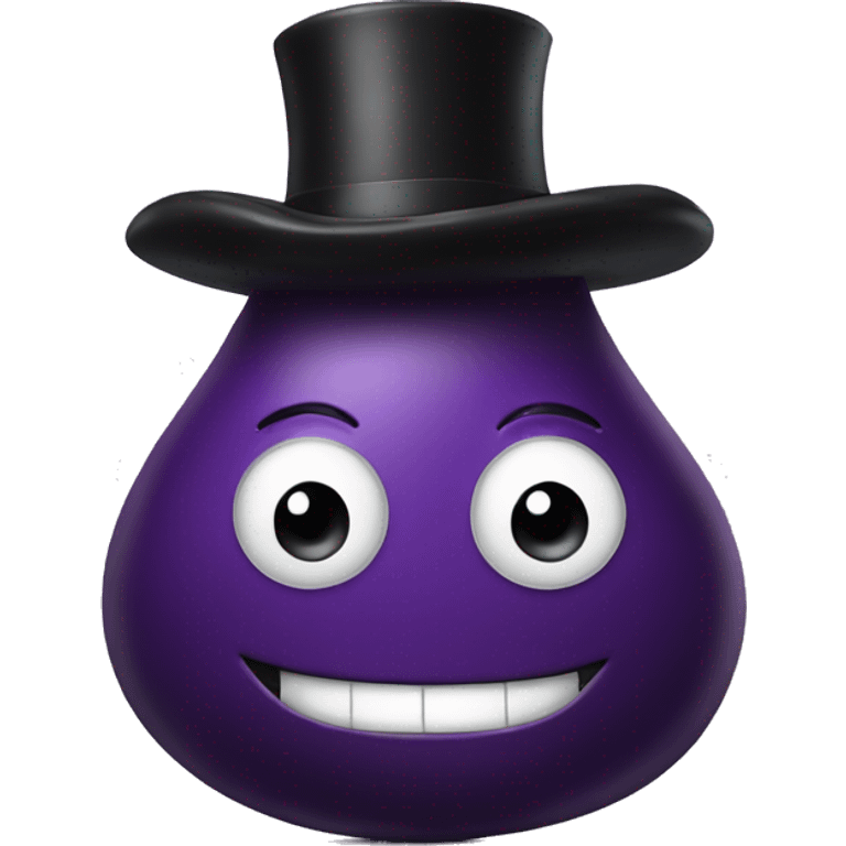 eggplant with top hat emoji