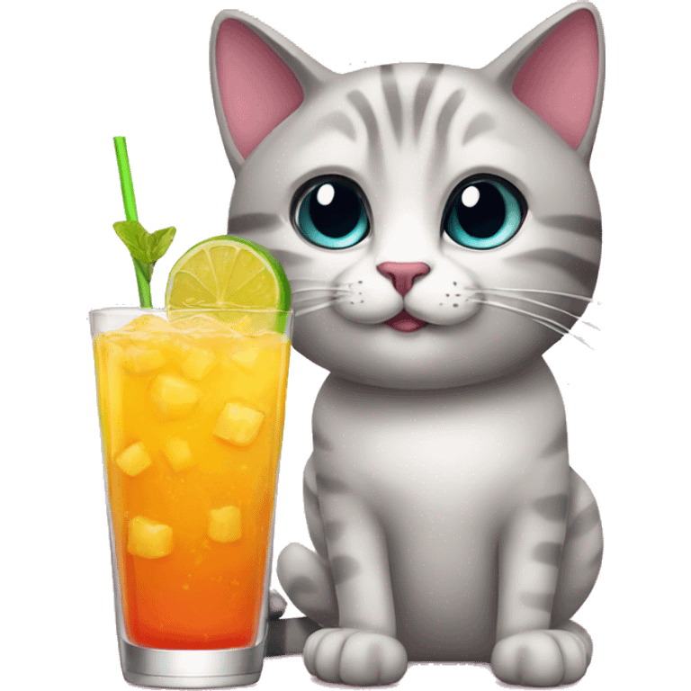 cat with a coctail emoji