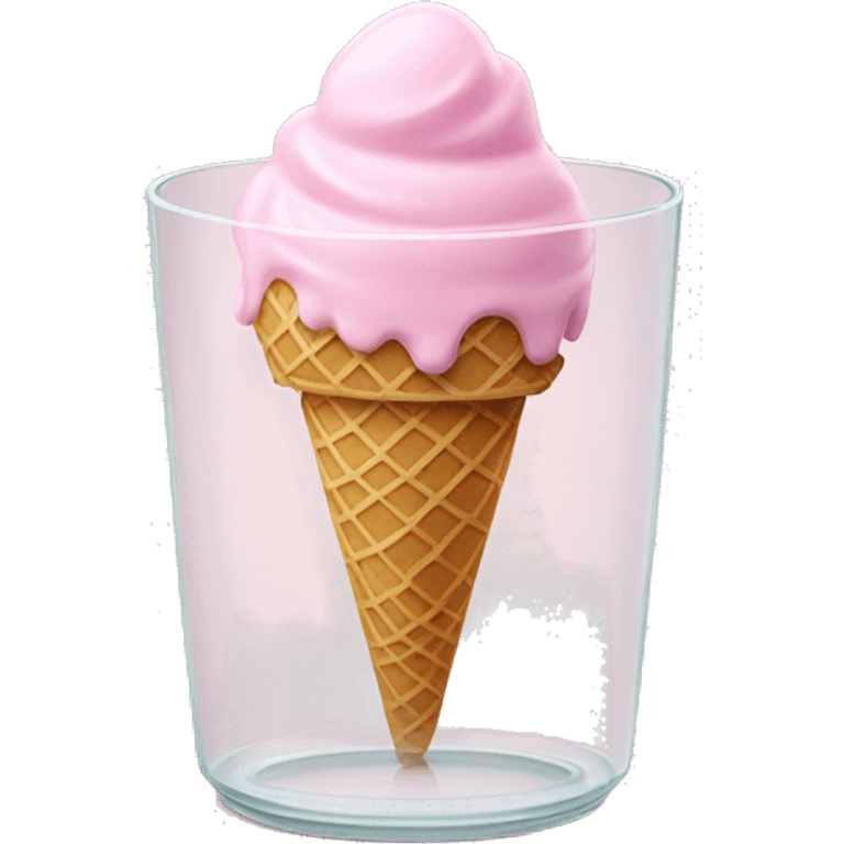 Light pink ice cream in glass dish  emoji