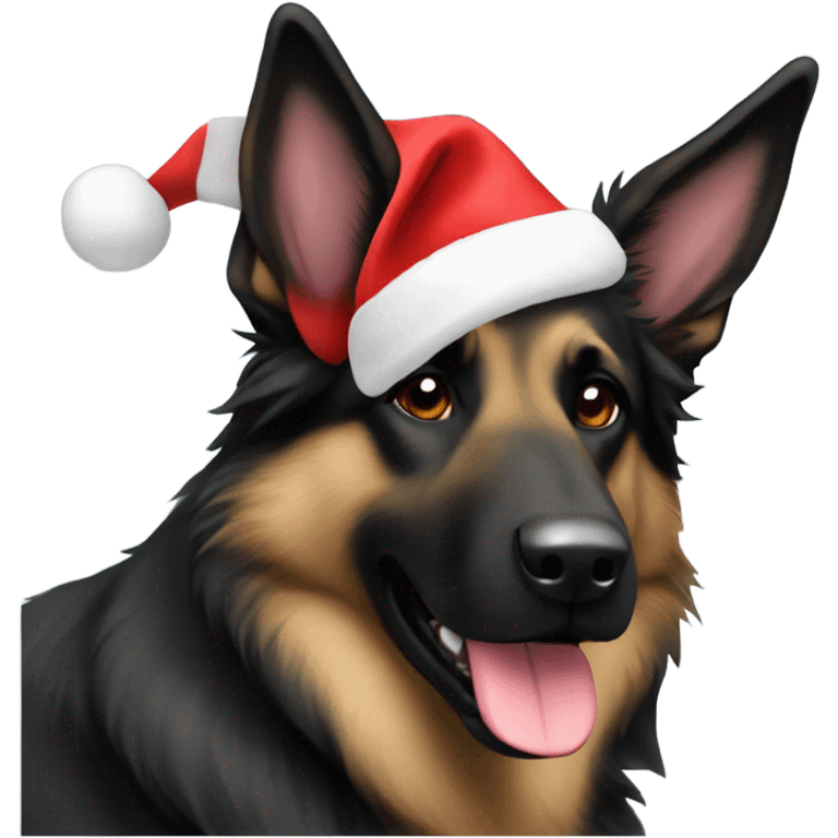 Belgian shepherd Santa hat emoji