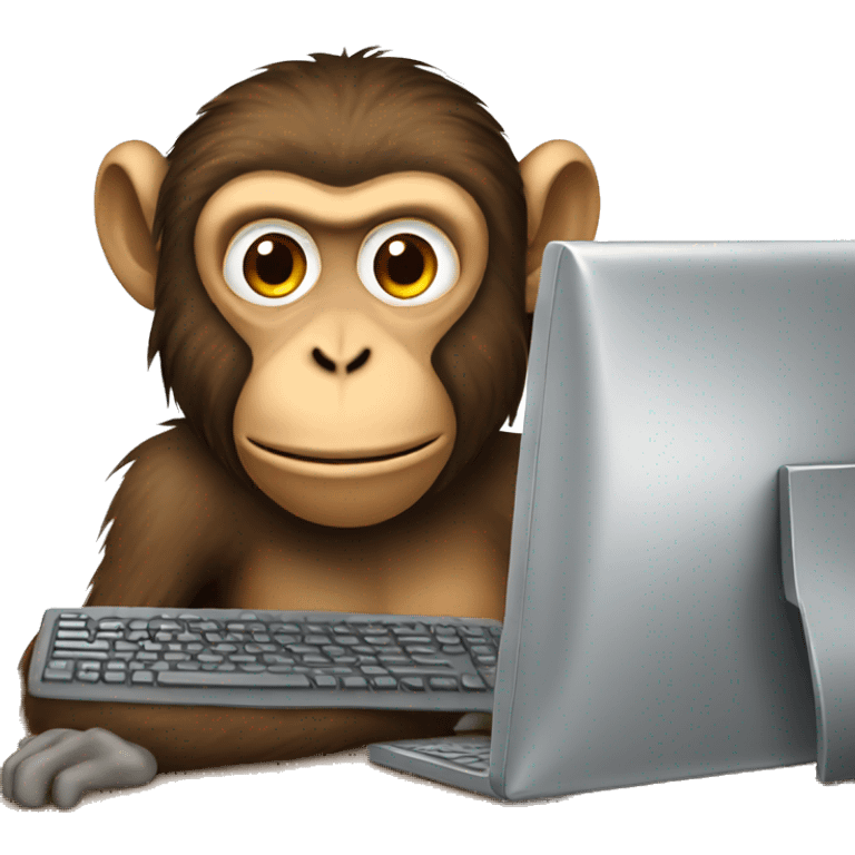 monkey with computer emoji