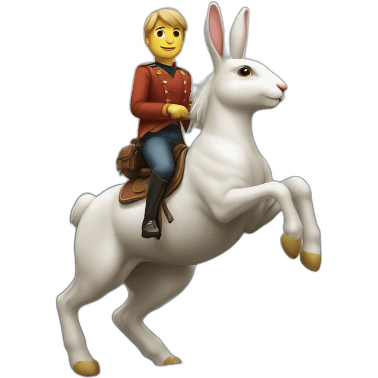 Un lapin sur un cheval emoji