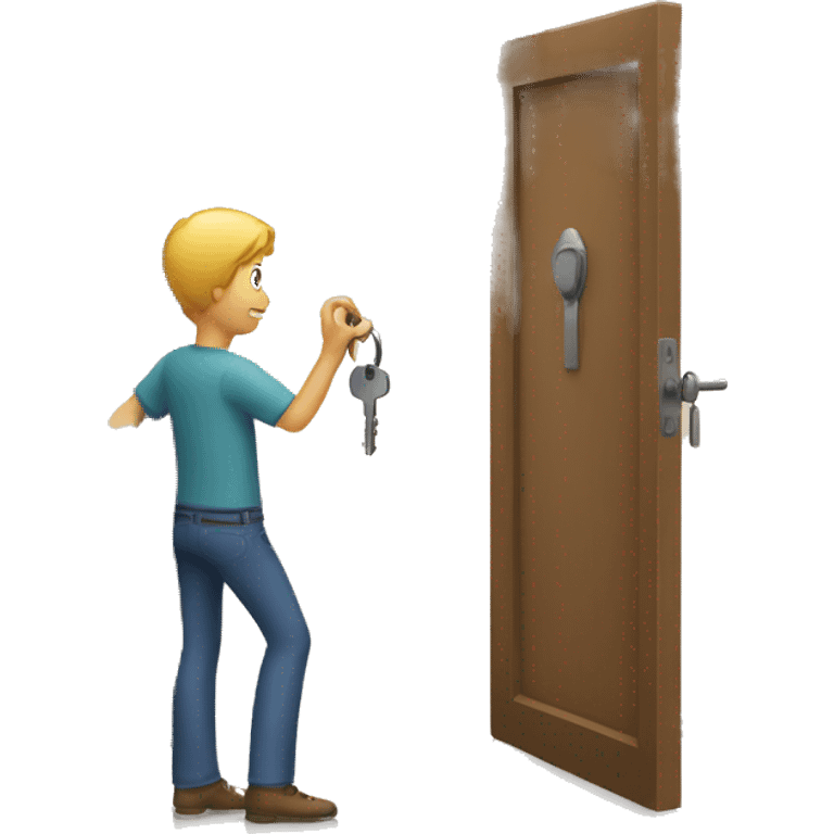 man opening a door with a key emoji