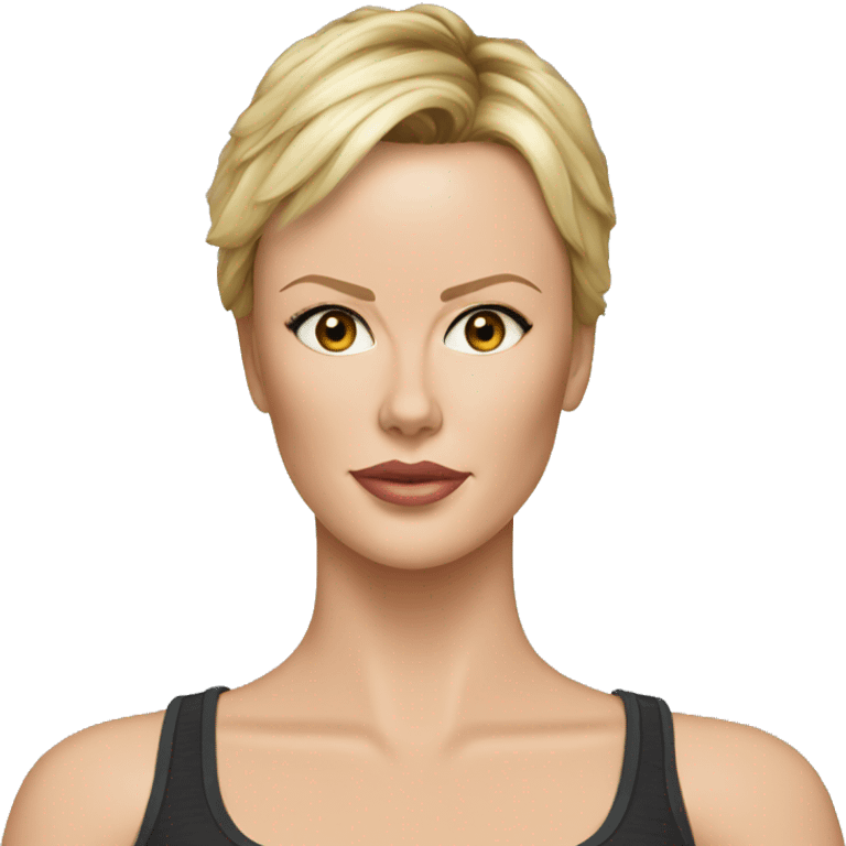 ultra realistic charlize theron wearing tank top emoji