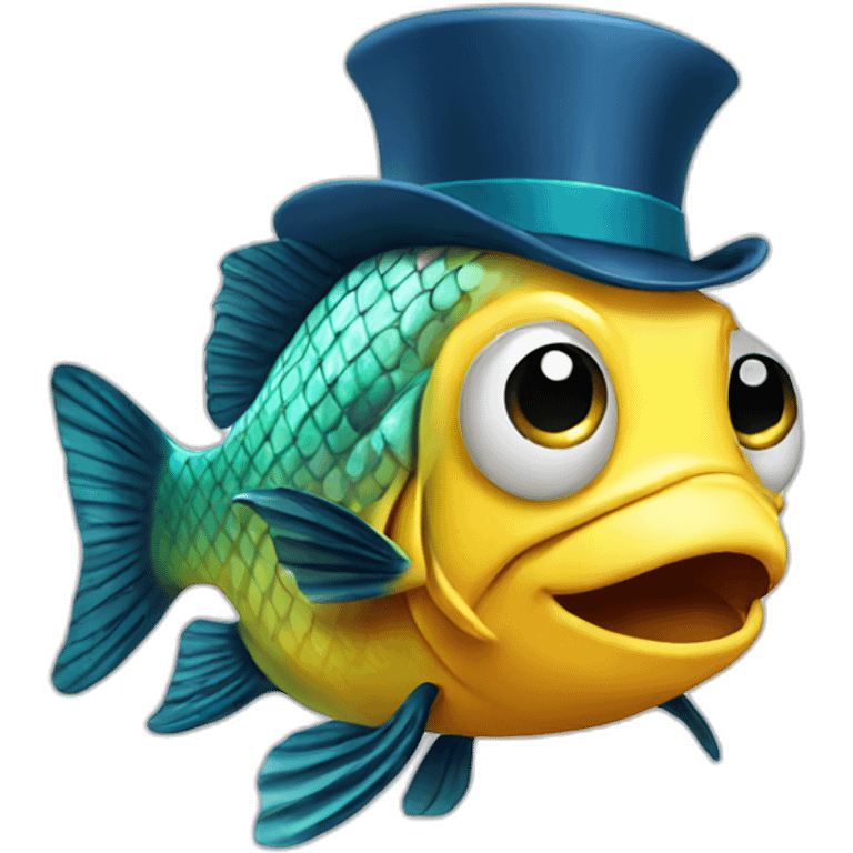 fish with a hat emoji