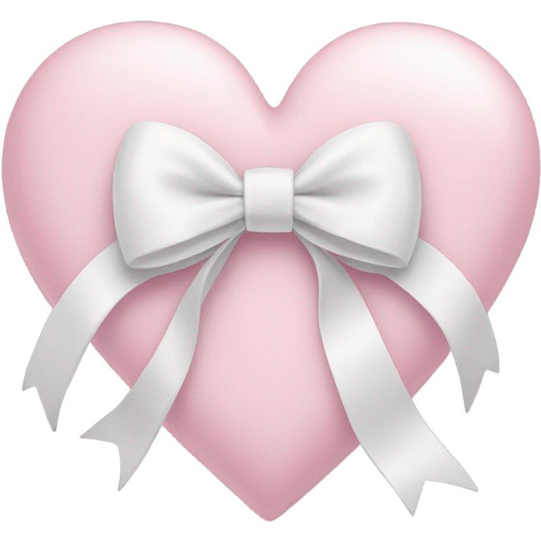 Pastel pink heart with white bow emoji