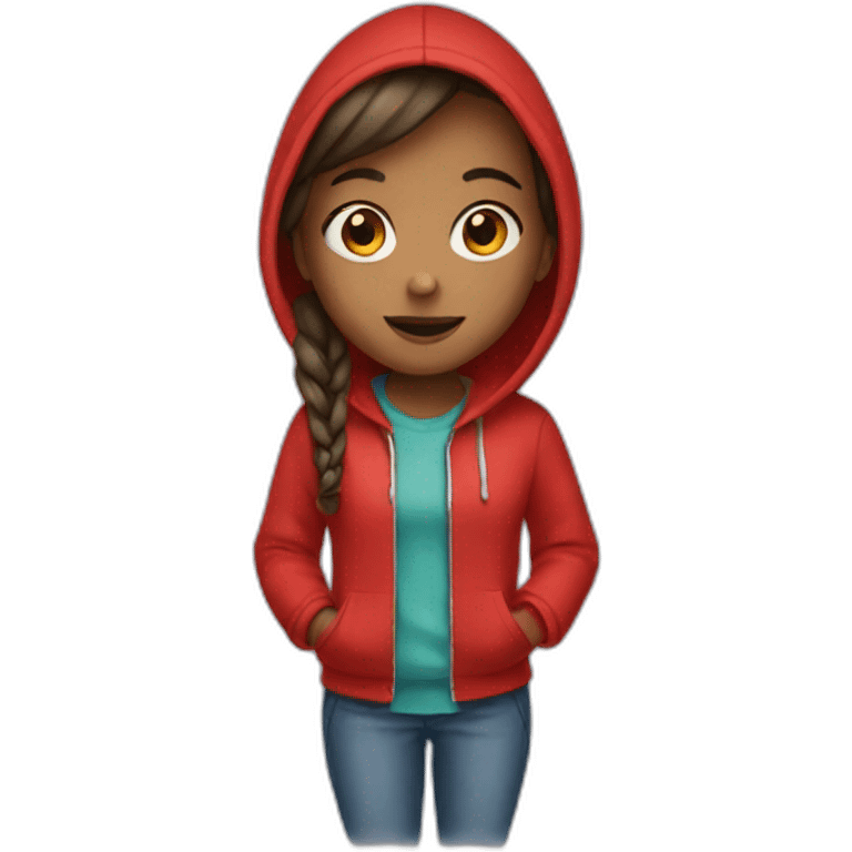 girl in a red hoodie emoji