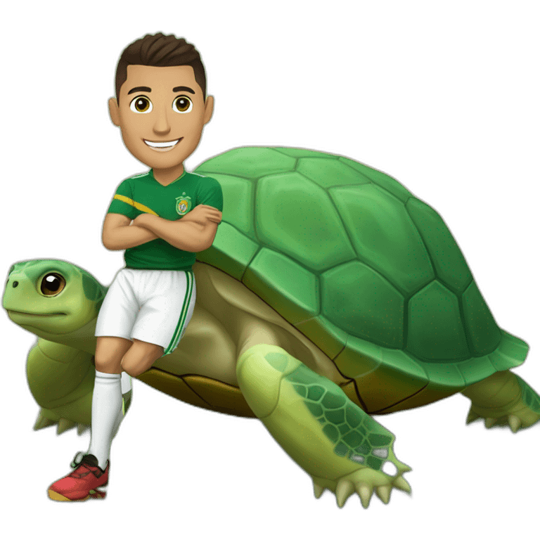 Ronaldo sur une tortue emoji