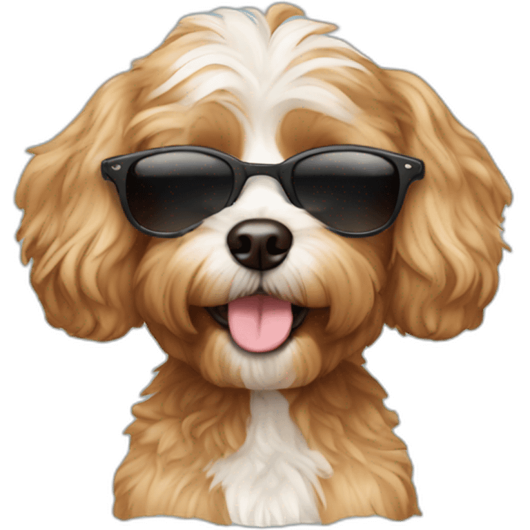 cavapoo with sunglasses emoji