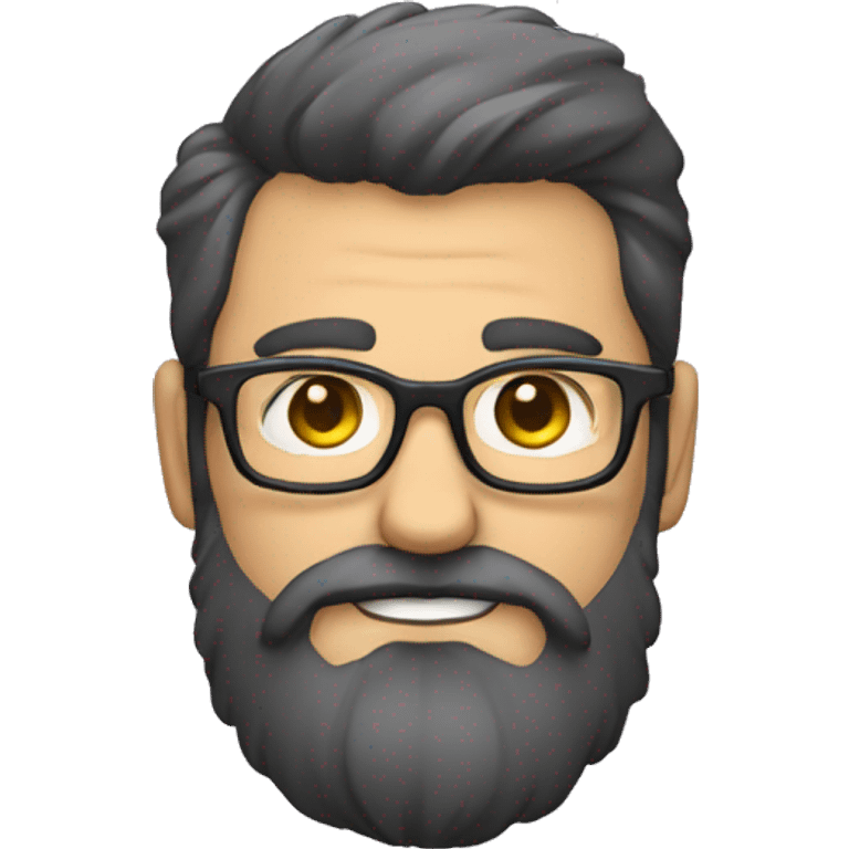 Homme gros avec lunette chauve et barbe emoji