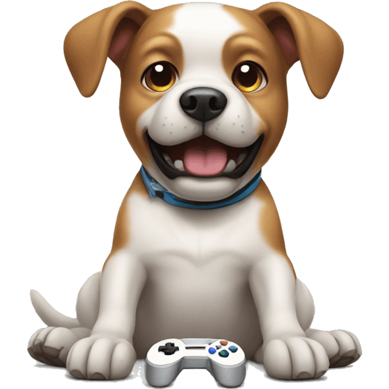 dog playing video games emoji