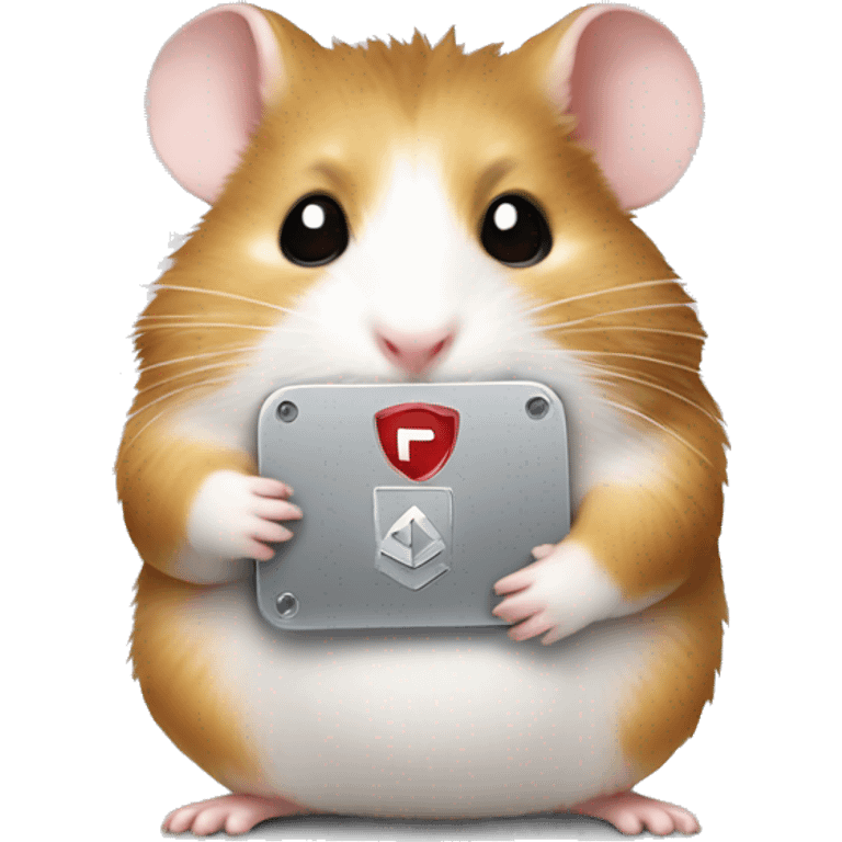 A hamster holding youtube silver play button emoji