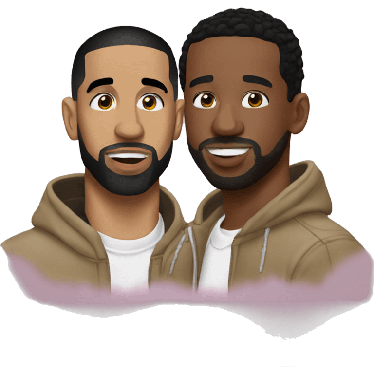 Drake and travis Scott love emoji