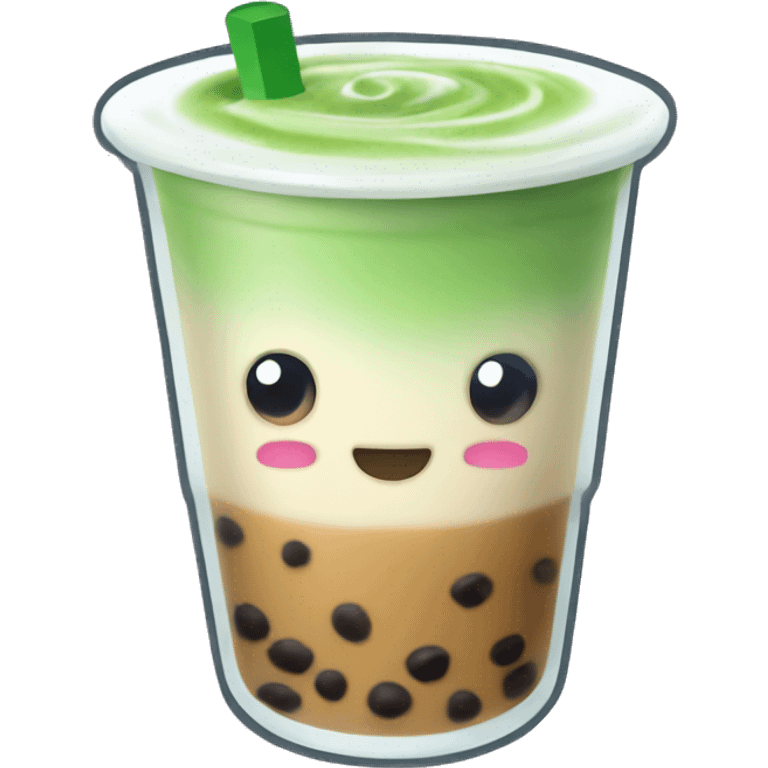 Matcha latte bubble tea emoji