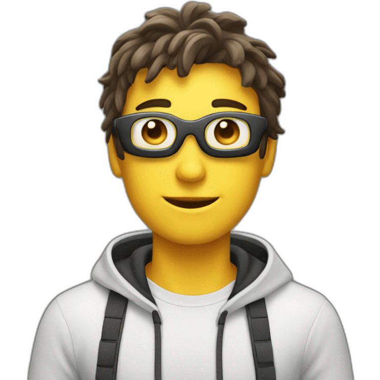 a smart hacker guy says hi emoji