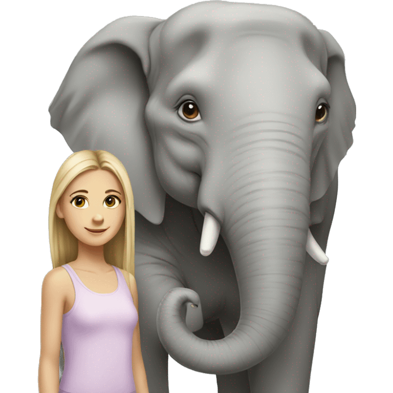 a caucasian girl and an elephant emoji