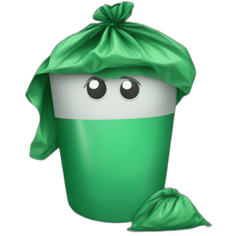 Garbage bag green emoji