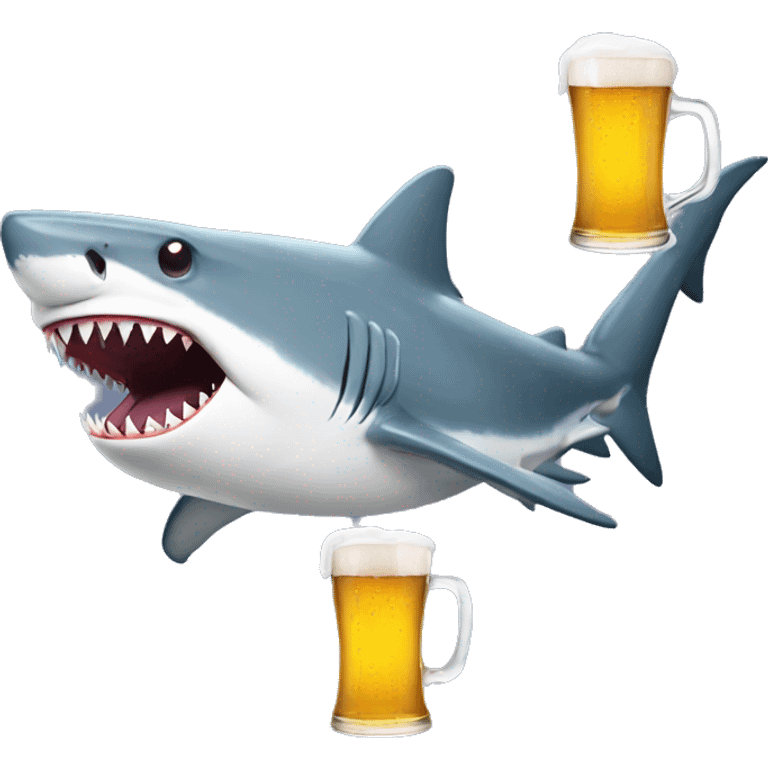 Shark with beer  emoji