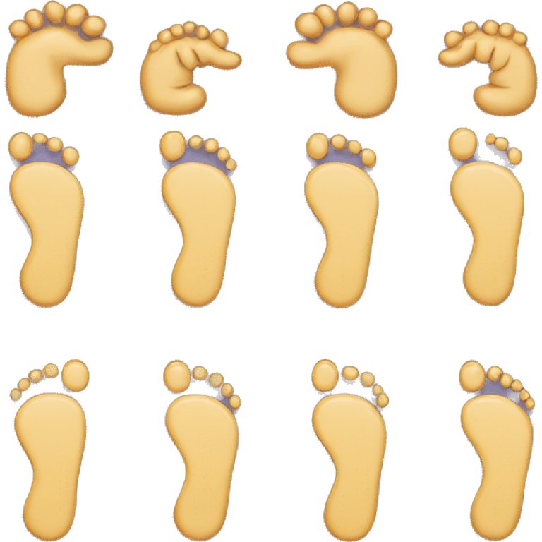 emoji must be shaped as a feet soles and it must be smile face but shaped as a sole of the feet emoji