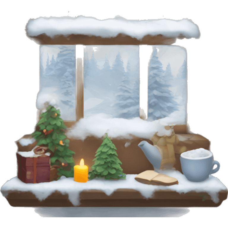 Cozy winter window emoji