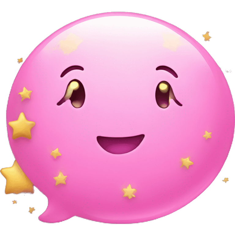 pink conversation bubble with golden stars emoji