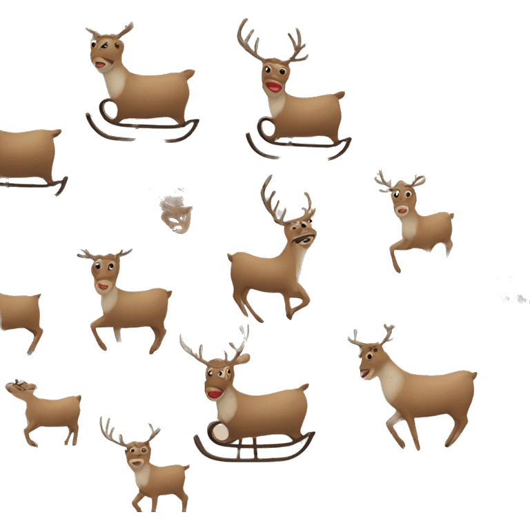 reindeer sleigh beige emoji