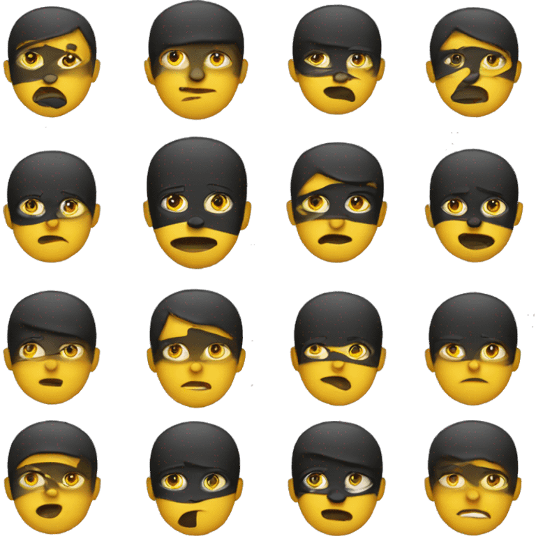 yellow emoji with black face paint under eyes like football players emoji