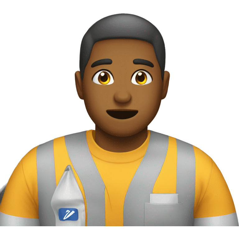 Walmart worker crying with a small smile  emoji