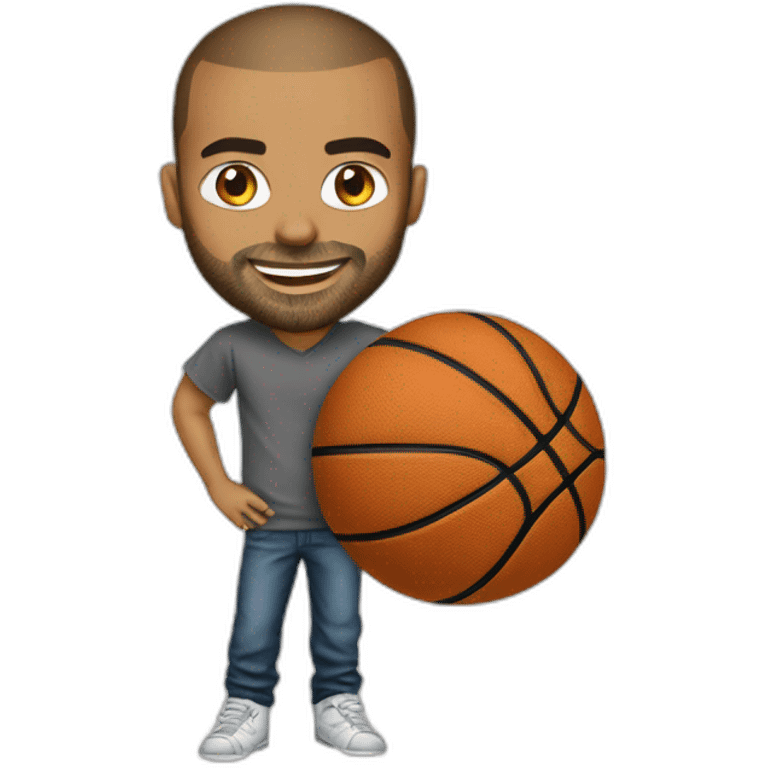 tony parker avec tee shirt basket  emoji