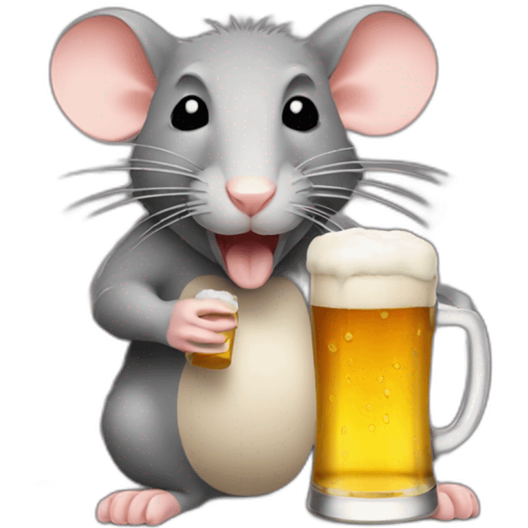 rat drinking beer emoji