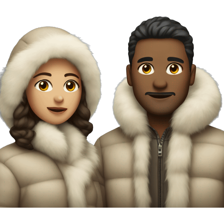 couple in fur coat emoji