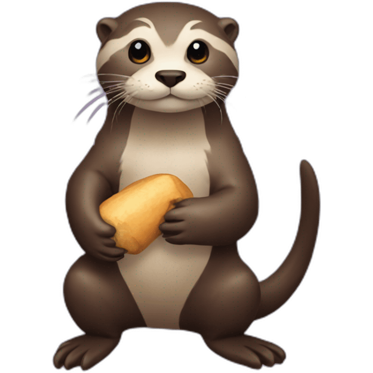 otter holding twitch emoji