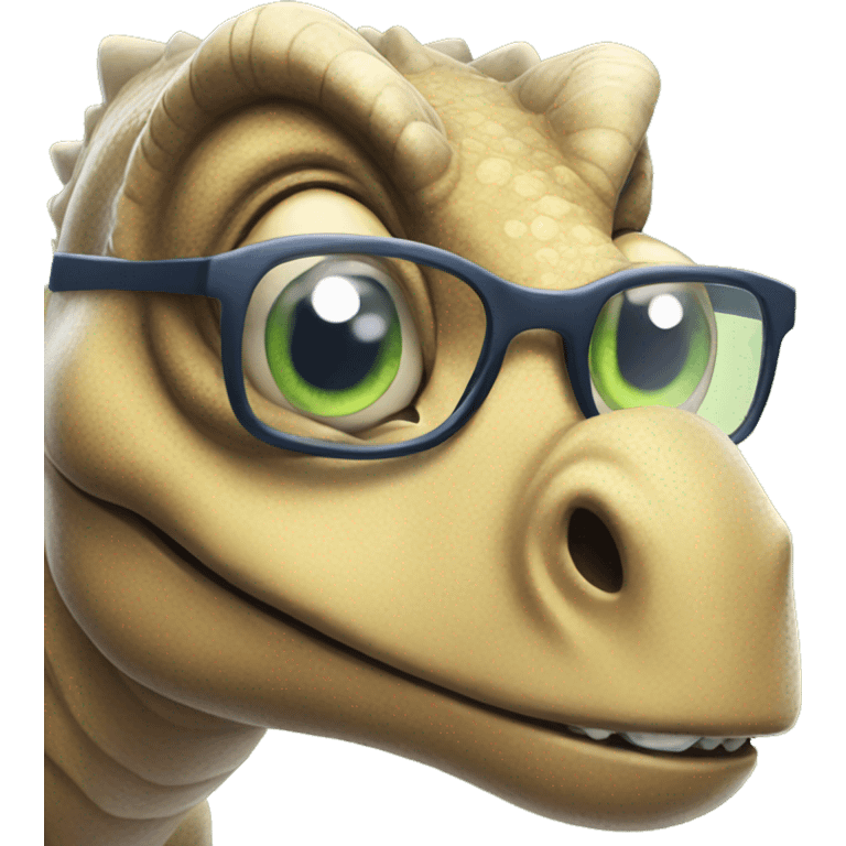 a dinosaur with glasses emoji