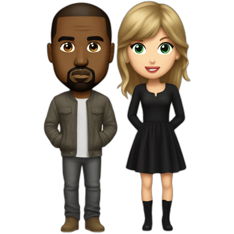 kanye west with taylor swift emoji