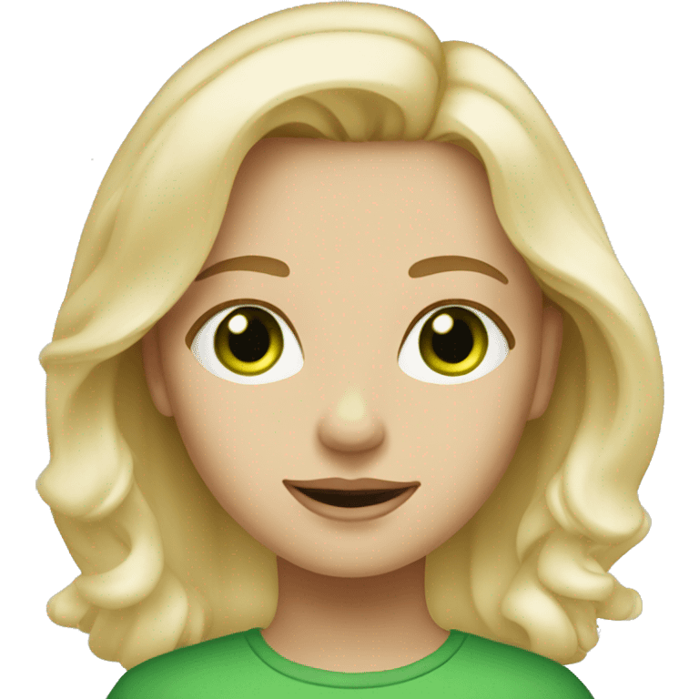 Blonde girl with green eyes put a cream on her face  emoji