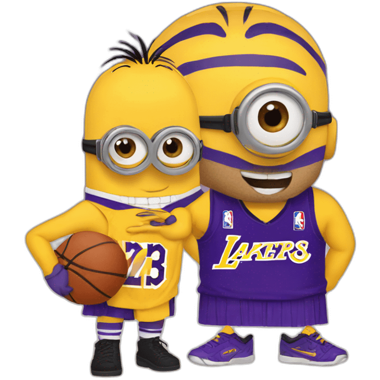 minion wearing lakers jerssey emoji