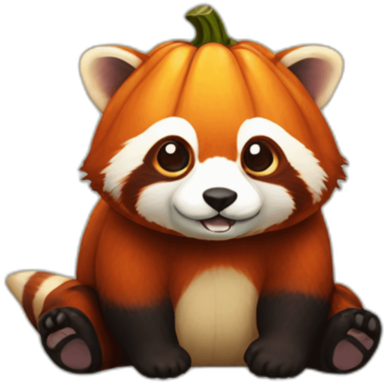 red panda pumpkin emoji