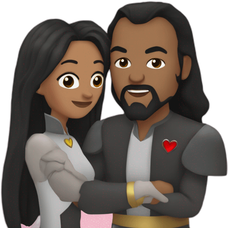 Klingon in love with Klingon emoji